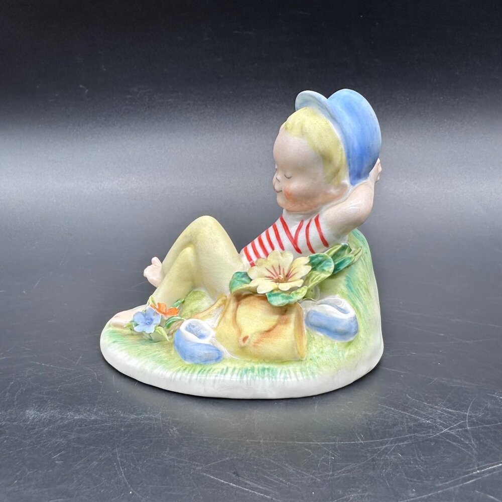 Vintage Royal Adderley Lazy Bones Bone China Figurine England Boy Sleeping - Picture 2 of 13